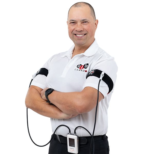 mark-kaatsu-c4-600 Mark Kawabe, co-founder of KAATSU Canada, wearing KAATSU C4 Bundle